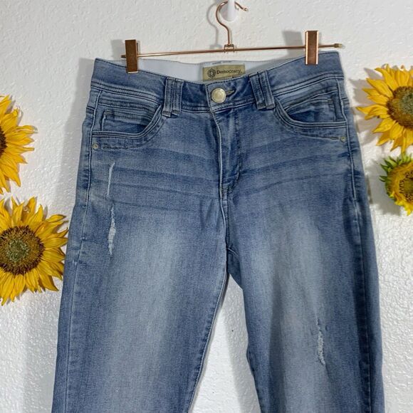 Democracy AB Technology Light Blue Denim Distressed 10” Rise Jeans Size 6 Womrns - Picture 2 of 12